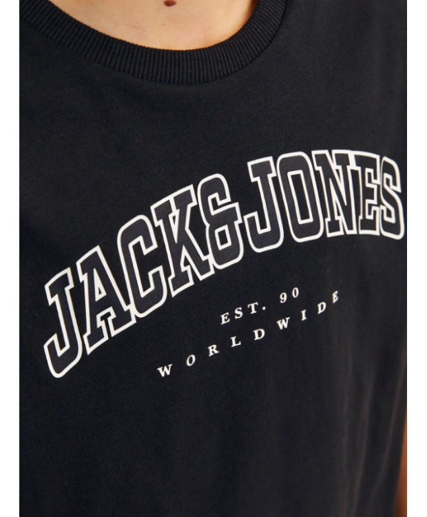 Jack & Jones Junior T-shirt i sort med print til drenge billede 5
