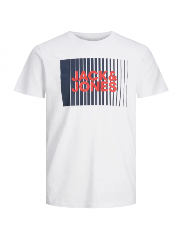 Jack & Jones Junior T-shirt i hvid med print til drenge billede 7