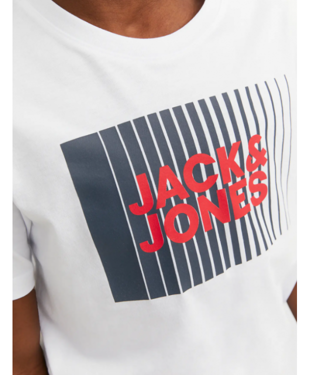 Jack & Jones Junior T-shirt i hvid med print til drenge billede 5