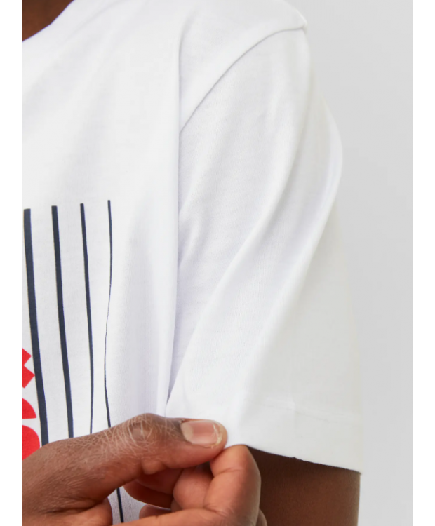 Jack & Jones Junior T-shirt i hvid med print til drenge billede 6