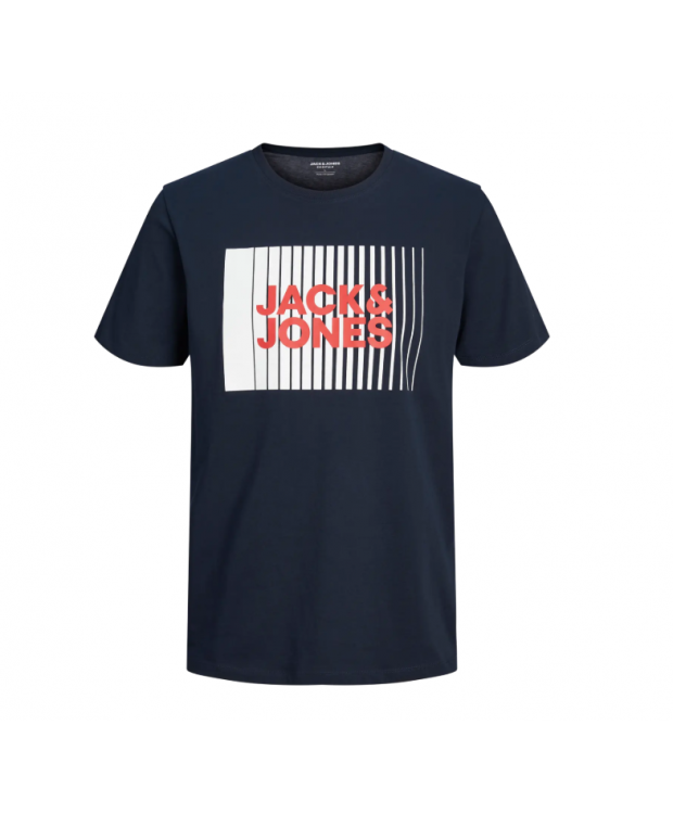 Jack & Jones Junior T-shirt i navyblå med print til drenge billede 7