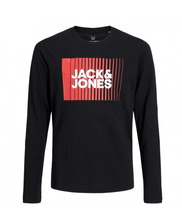 Jack & Jones Junior bluse i sort med print til drenge billede 7