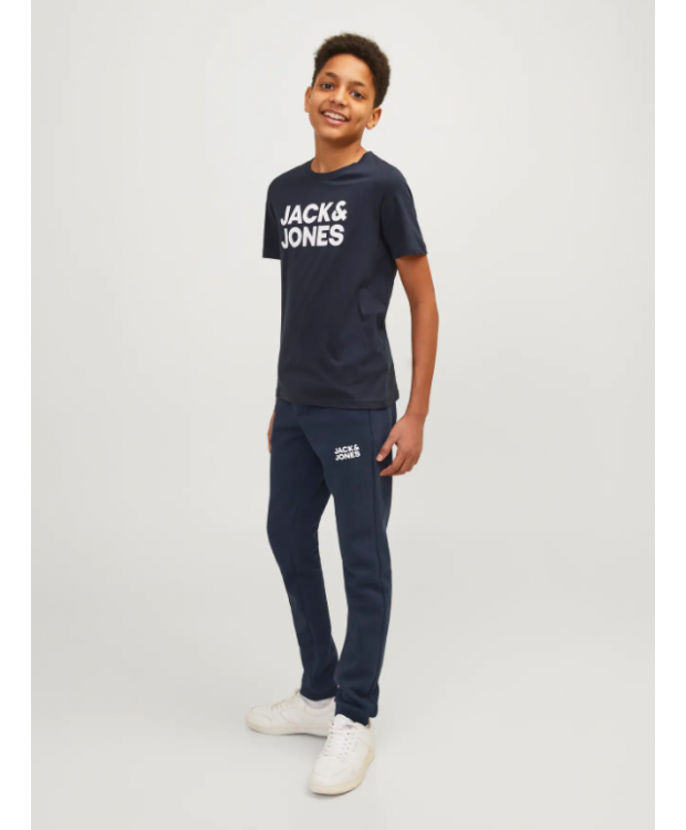 Jack & Jones Junior sweatbukser i navyblå til drenge billede 3