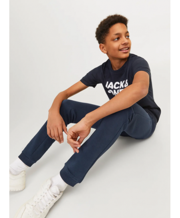 Jack & Jones Junior sweatbukser i navyblå til drenge billede 6