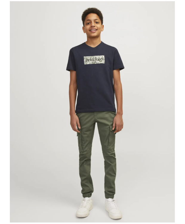 Jack & Jones Junior Cargobukser i Olive Night til drenge billede 3