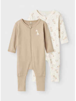 Name It 2-pak pyjamasdragter med girafprint til baby