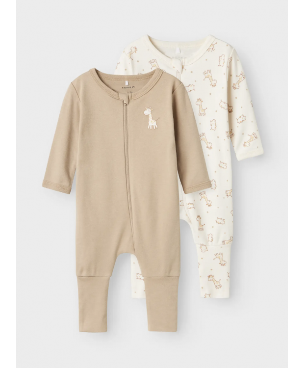 Name It 2-pak pyjamasdragter med girafprint til baby billede 1