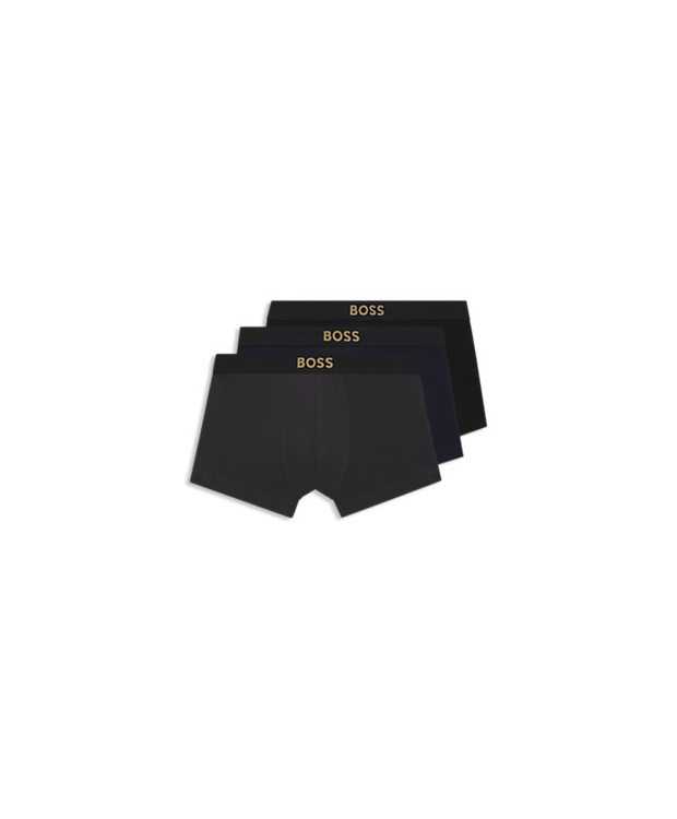 BOSS 3-pak trunks med guldfarvet logo til herre billede 2