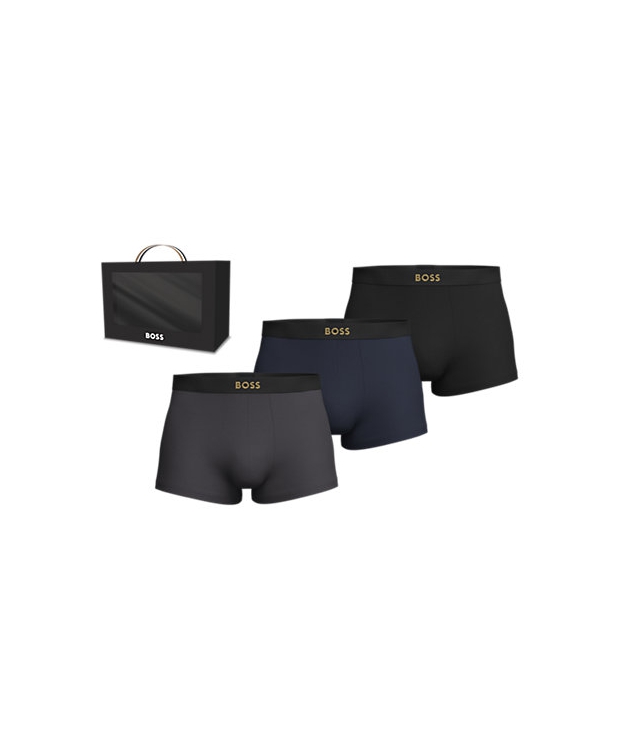 BOSS 3-pak trunks med guldfarvet logo til herre billede 1