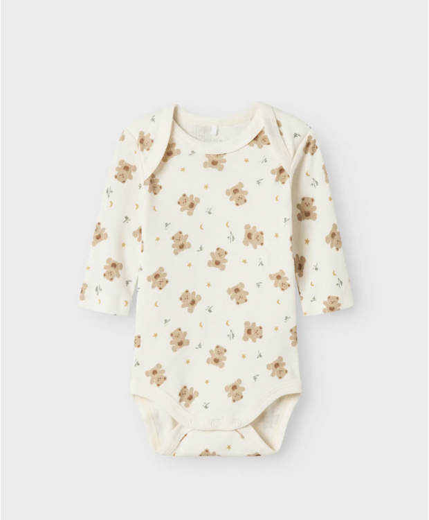 Name It 3-pak bodystockings med bjørneprint til baby billede 2