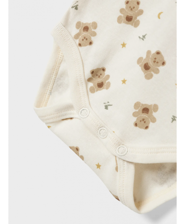 Name It 3-pak bodystockings med bjørneprint til baby billede 4