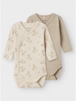 Name It 2-pak slå-om-bodystockings med zebraprint til baby