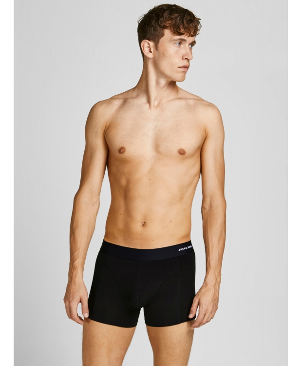 Jack & Jones bambusunderbukser 3-pak sort, navy og bordeaux til herre billede 3
