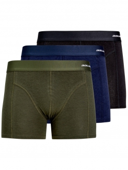 Jack & Jones bambusunderbukser 3-pak sort, grøn og navy til herre