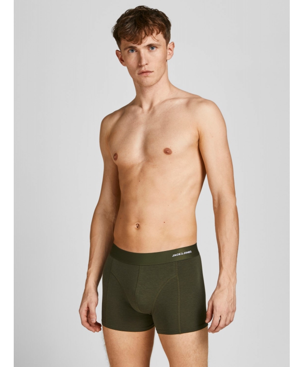 Jack & Jones bambusunderbukser 3-pak sort, grøn og navy til herre billede 6