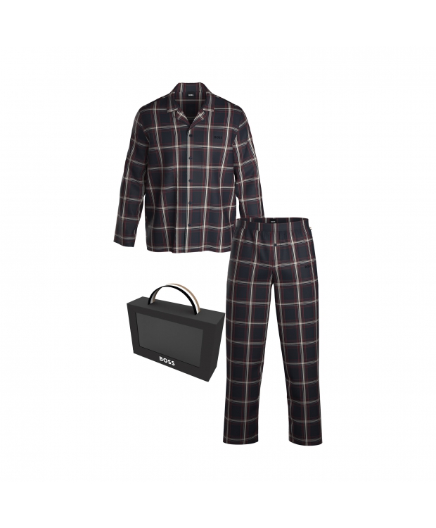 BOSS Holiday pyjamassæt med tern til herre billede 2