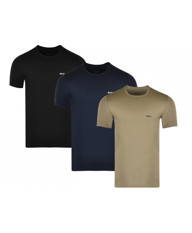 BOSS 3-pak T-shirts i grøn, navy og sort til herre billede 1