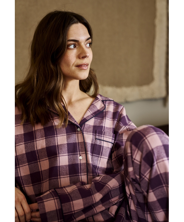 JBS of Denmark Women flannel-pyjamasbukser i rosa til kvinder billede 8
