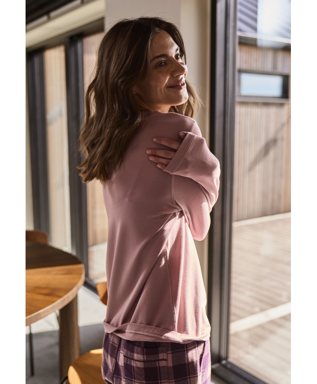 JBS of Denmark Women flannel-pyjamasbukser i rosa til kvinder billede 10