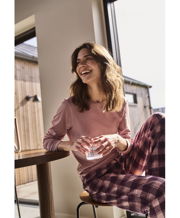 JBS of Denmark Women flannel-pyjamasbukser i rosa til kvinder billede 11
