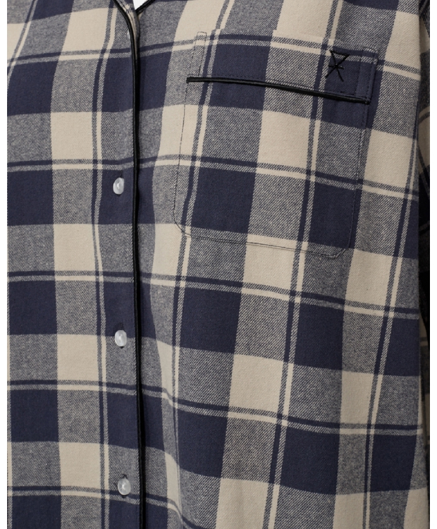 JBS of Denmark Women flannel-pyjamasskjorte i blå til kvinder billede 5