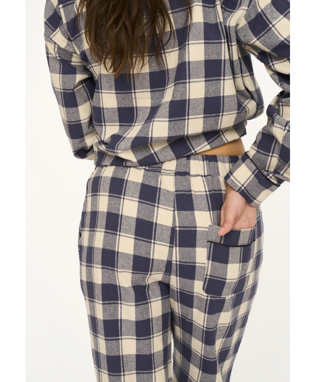 JBS of Denmark Women flannel-pyjamasskjorte i blå til kvinder billede 11