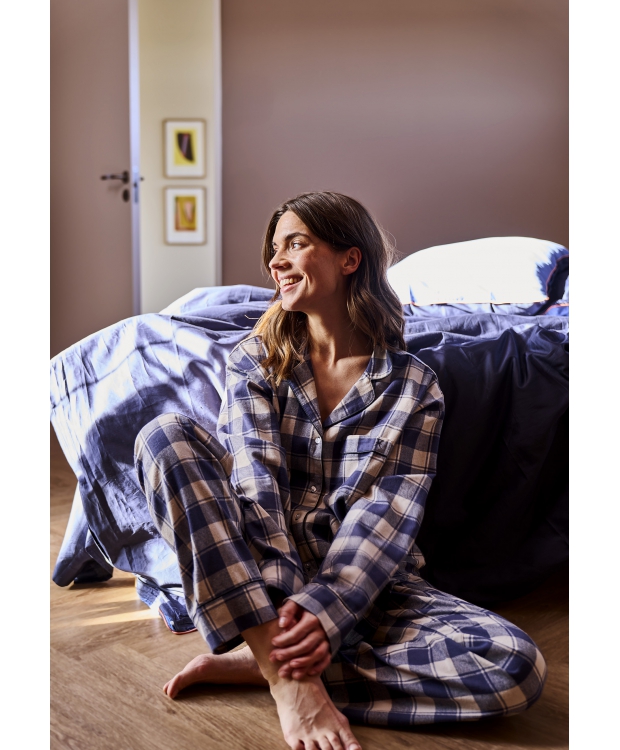 JBS of Denmark Women flannel-pyjamasskjorte i blå til kvinder billede 8