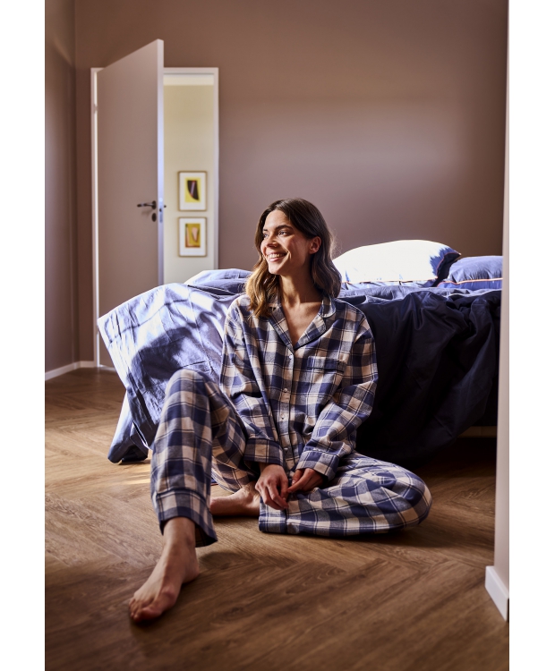 JBS of Denmark Women flannel-pyjamasskjorte i blå til kvinder billede 14