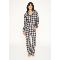 JBS of Denmark Women flannel-pyjamasbukser i blå til kvinder