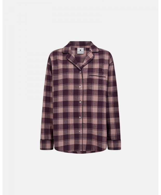 JBS of Denmark Women flannel-pyjamasskjorte i rosa til kvinder billede 1
