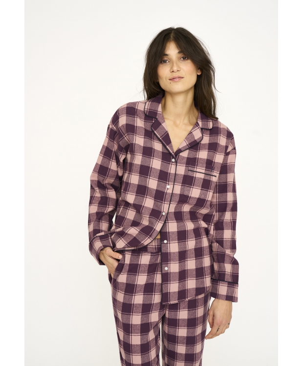 JBS of Denmark Women flannel-pyjamasskjorte i rosa til kvinder billede 6