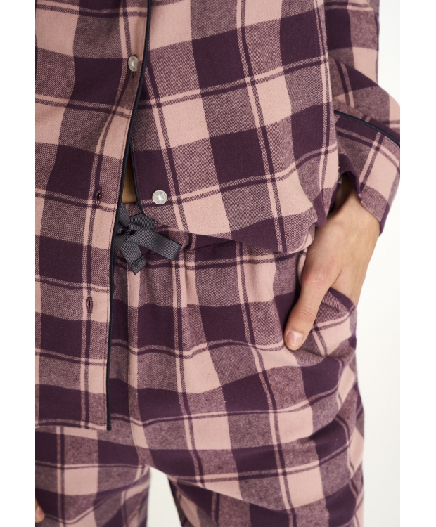 JBS of Denmark Women flannel-pyjamasskjorte i rosa til kvinder billede 5