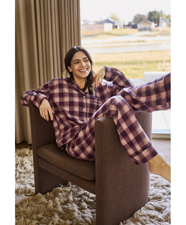 JBS of Denmark Women flannel-pyjamasskjorte i rosa til kvinder billede 10