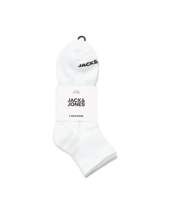 Jack & Jones 3-pak korte tennissokker i hvid til herre billede 3