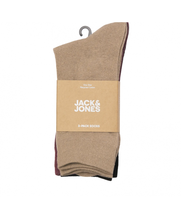 JACK & JONES Jacordinary sokker 3-pak Tibetan Red, Bronze Mist og Sort billede 2