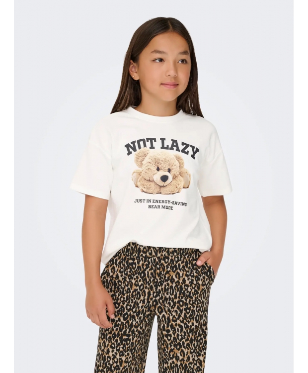 KIDS ONLY loose fit-T-shirt i hvid med print til piger billede 2