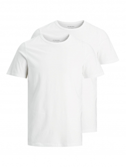 Jack & Jones T-shirts 2-pak hvid med rund hals til herre