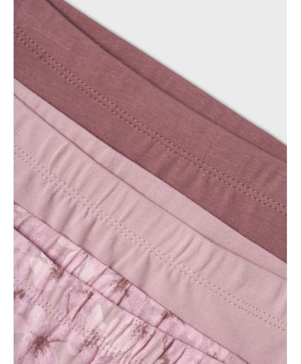 Name It 3-pak underbukser i mauve med blomster til piger billede 5