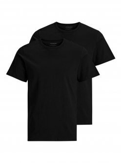 Jack & Jones T-shirts 2-pak sort med rund hals til herre