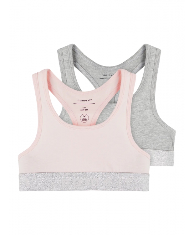Name it 2-pak Top/Bralette i lyserød og grå til piger billede 1