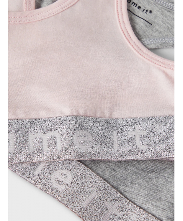 Name it 2-pak Top/Bralette i lyserød og grå til piger billede 5