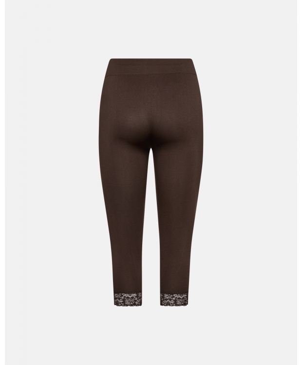 DECOY seamless capribukser med blondekant i brun til kvinder billede 2