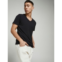 Jack & Jones T-shirts 2-pak sort med v-hals til herre