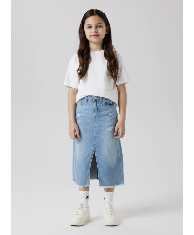 Name it Denim nederdel i lyseblå til piger billede 1