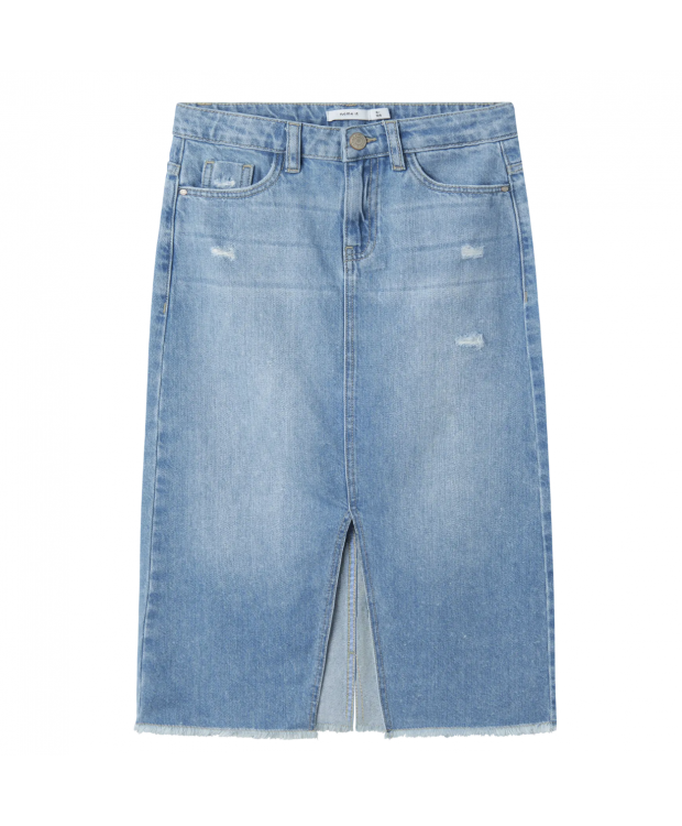 Name it Denim nederdel i lyseblå til piger billede 2