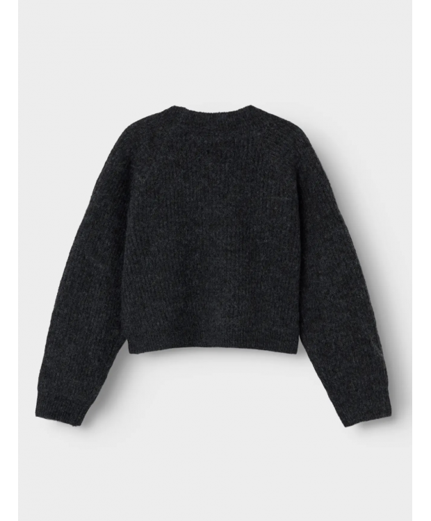 Name it strik cardigan i mørkegrå til piger billede 3