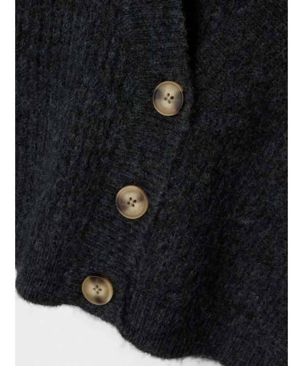 Name it strik cardigan i mørkegrå til piger billede 4