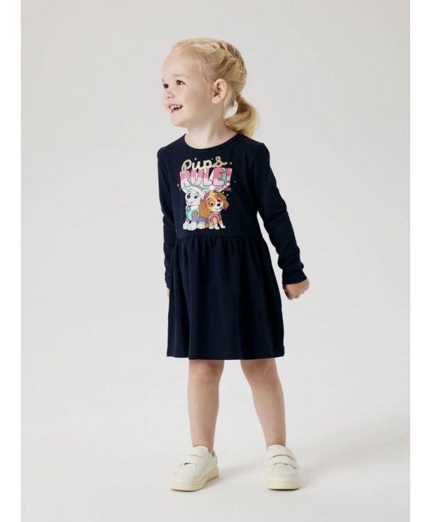 Name It Paw Patrol-kjole i Dark Sapphire til piger billede 1