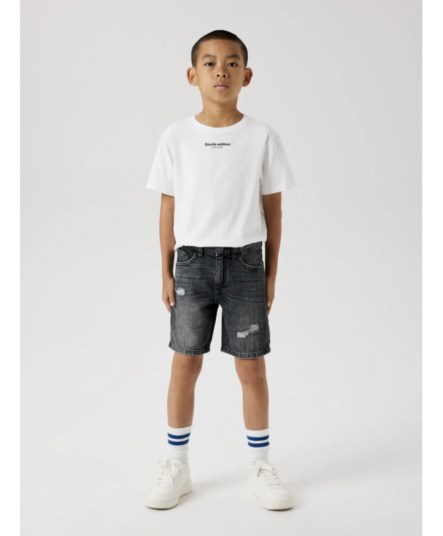 Name it denim shorts i mørkegrå til drenge billede 2