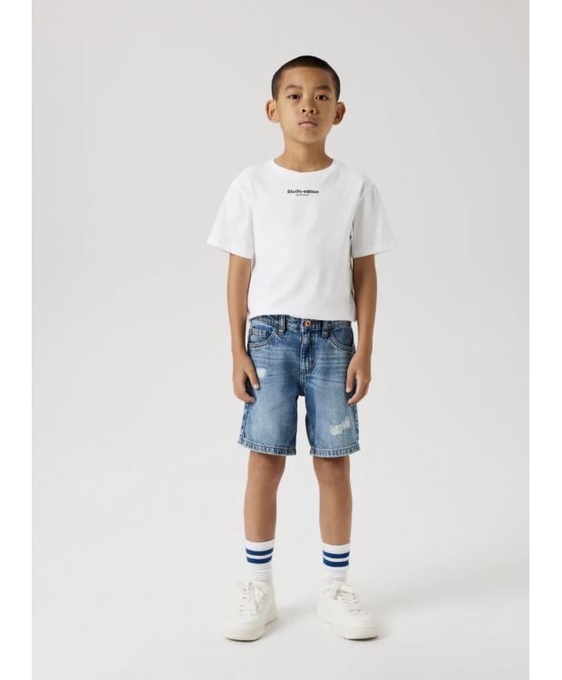 Name It denimshorts i mellemblå denim til drenge billede 2